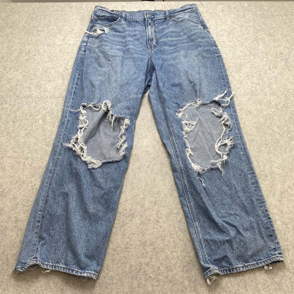 American Eagle Outfitters High-Rise Straight Jeans Womens 18 (35x28) *ALTERED*